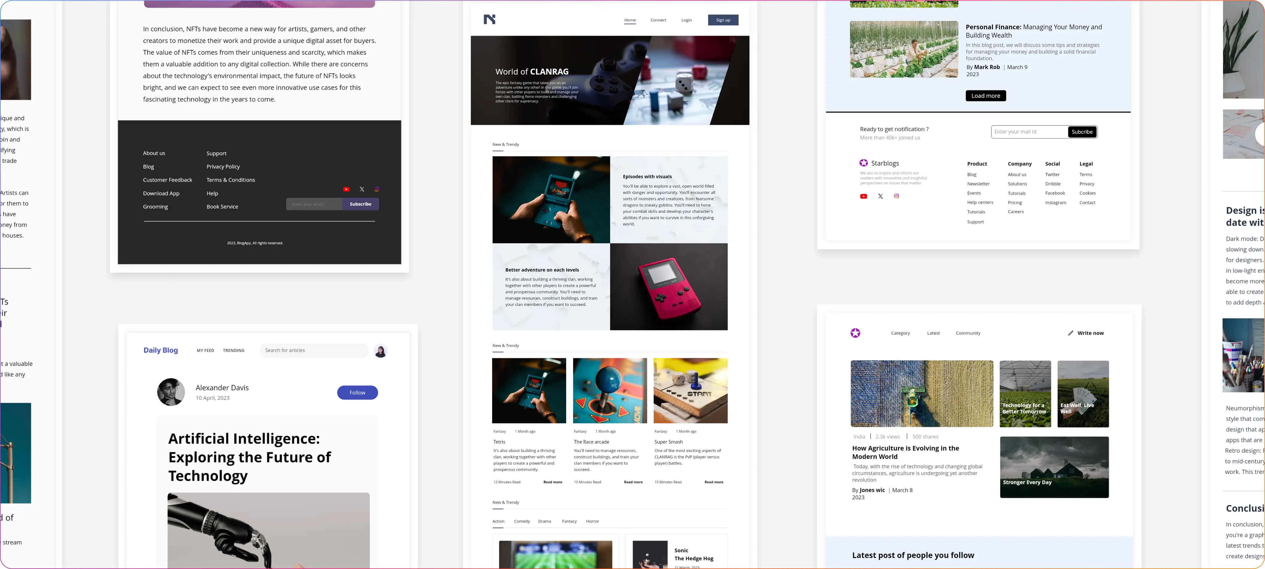 blogs page