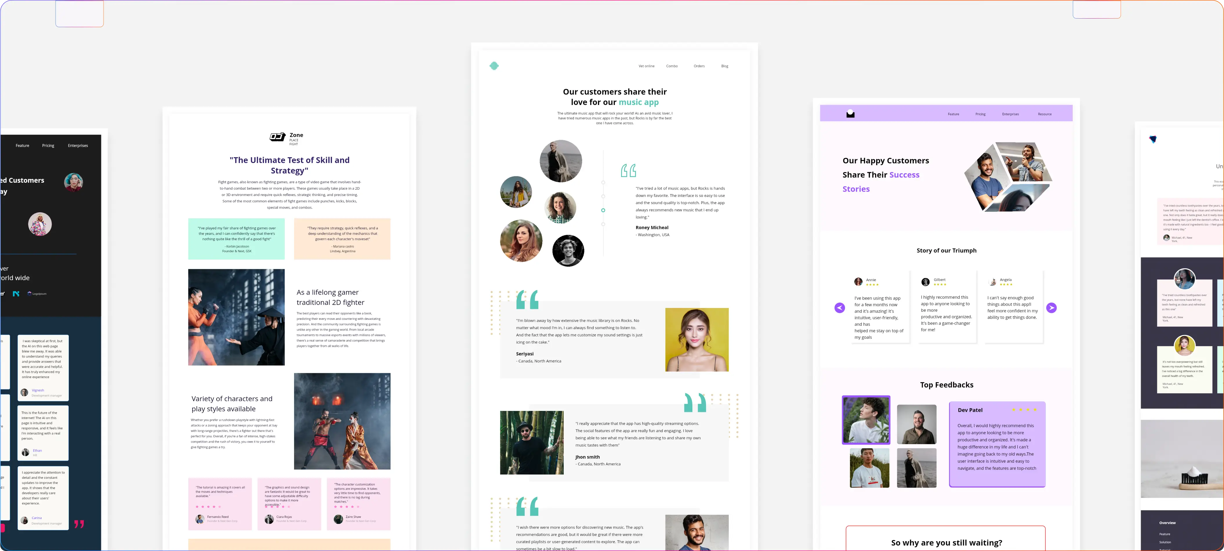 testimonial page